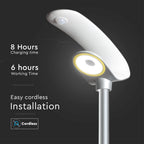 20W Solarna lampa parkowa z czujnikiem ruchu / Obudowa: Biała / Barwa:4000K