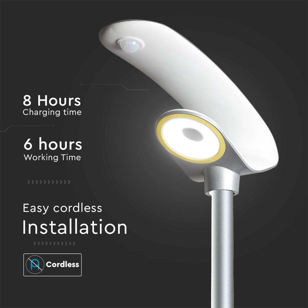 20W Solarna lampa parkowa z czujnikiem ruchu / Obudowa: Biała / Barwa:6400K