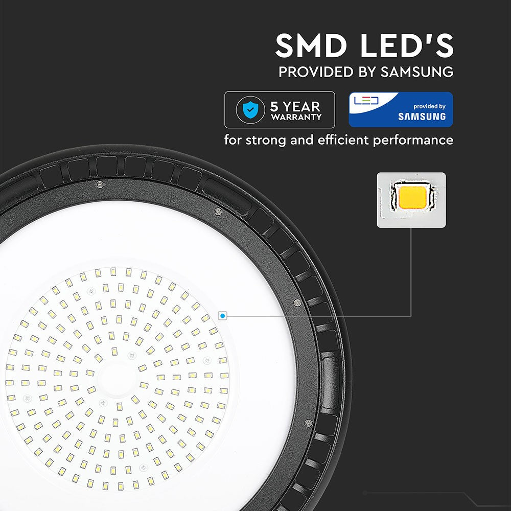 150W Oprawa Highbay LED ( Zasilacz MEANWELL ) / Chip SAMSUNG / Barwa:6400K / Kąt 120' / 5 Lat gwarancji