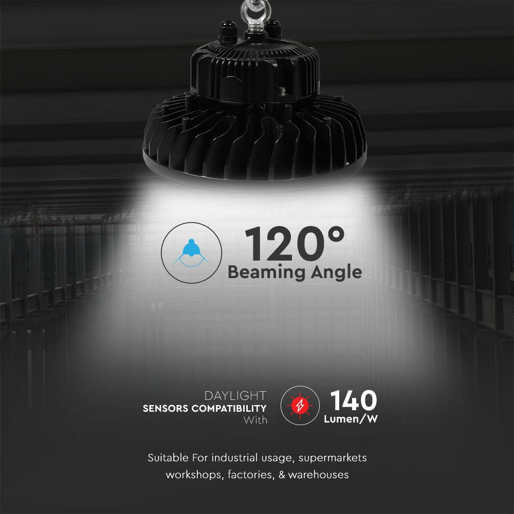 150W Oprawa Highbay LED / Zasilacz MEANWELL / Chip SAMSUNG / Barwa:4000K / Skuteczność: 140lm/W / Sterowanie 1-10V