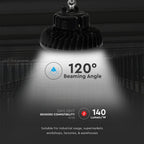 150W Oprawa Highbay LED / Zasilacz MEANWELL / Chip SAMSUNG / Barwa:4000K / Skuteczność: 140lm/W / Sterowanie 1-10V