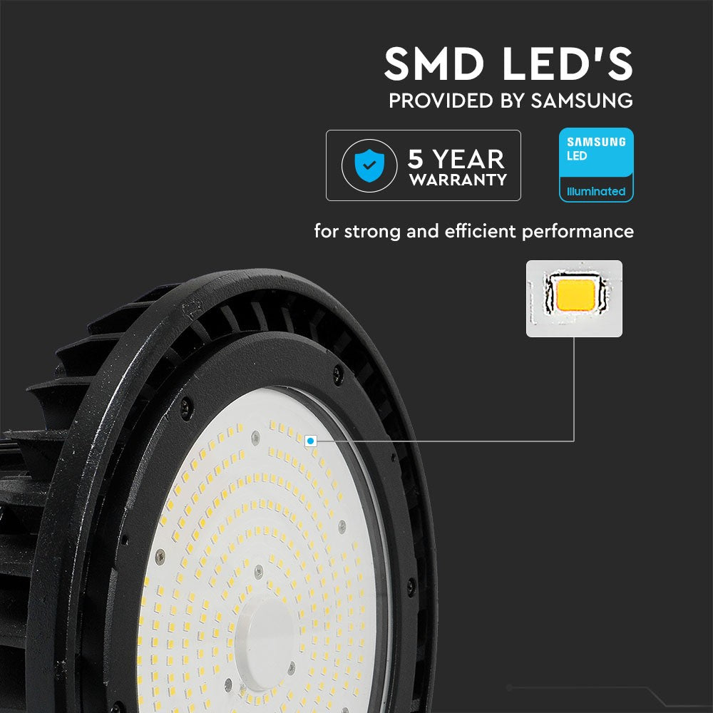 150W Oprawa Highbay LED / Zasilacz MEANWELL / Chip SAMSUNG / Barwa:4000K / Skuteczność: 140lm/W / Sterowanie 1-10V