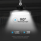 100W Oprawa Highbay LED ( Zasilacz MEANWELL ) / Chip SAMSUNG / Barwa:6400K / Kąt 90' / 5 Lat gwarancji