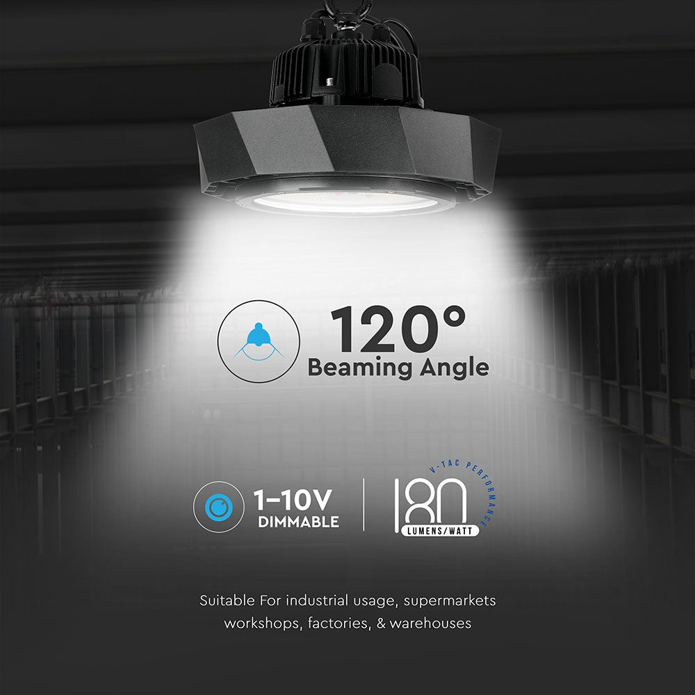 100W Oprawa Highbay LED ( Zasilacz MEANWELL ) / Chip SAMSUNG / Barwa:6000K / Kąt 120' / 5 Lat gwarancji