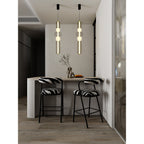Maxlight Lampa wisząca Bora B - Metal + szkło - Czarny + złoty P0592