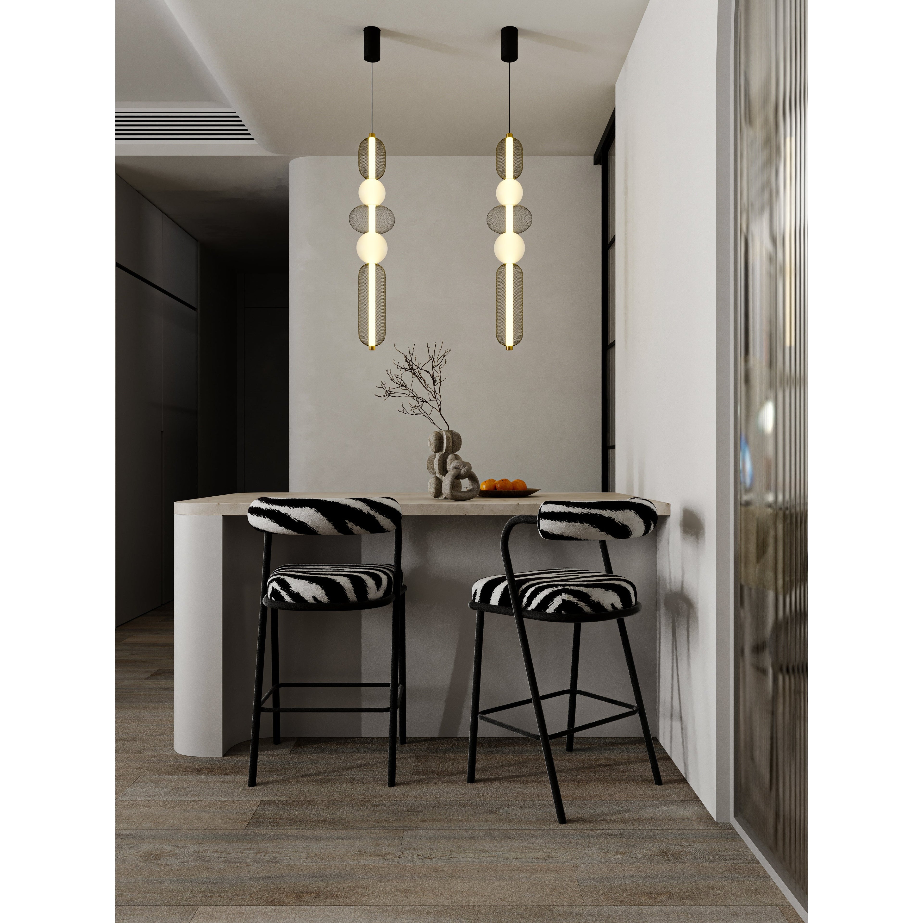 Maxlight Lampa wisząca Bora B - Metal + szkło - Czarny + złoty P0592