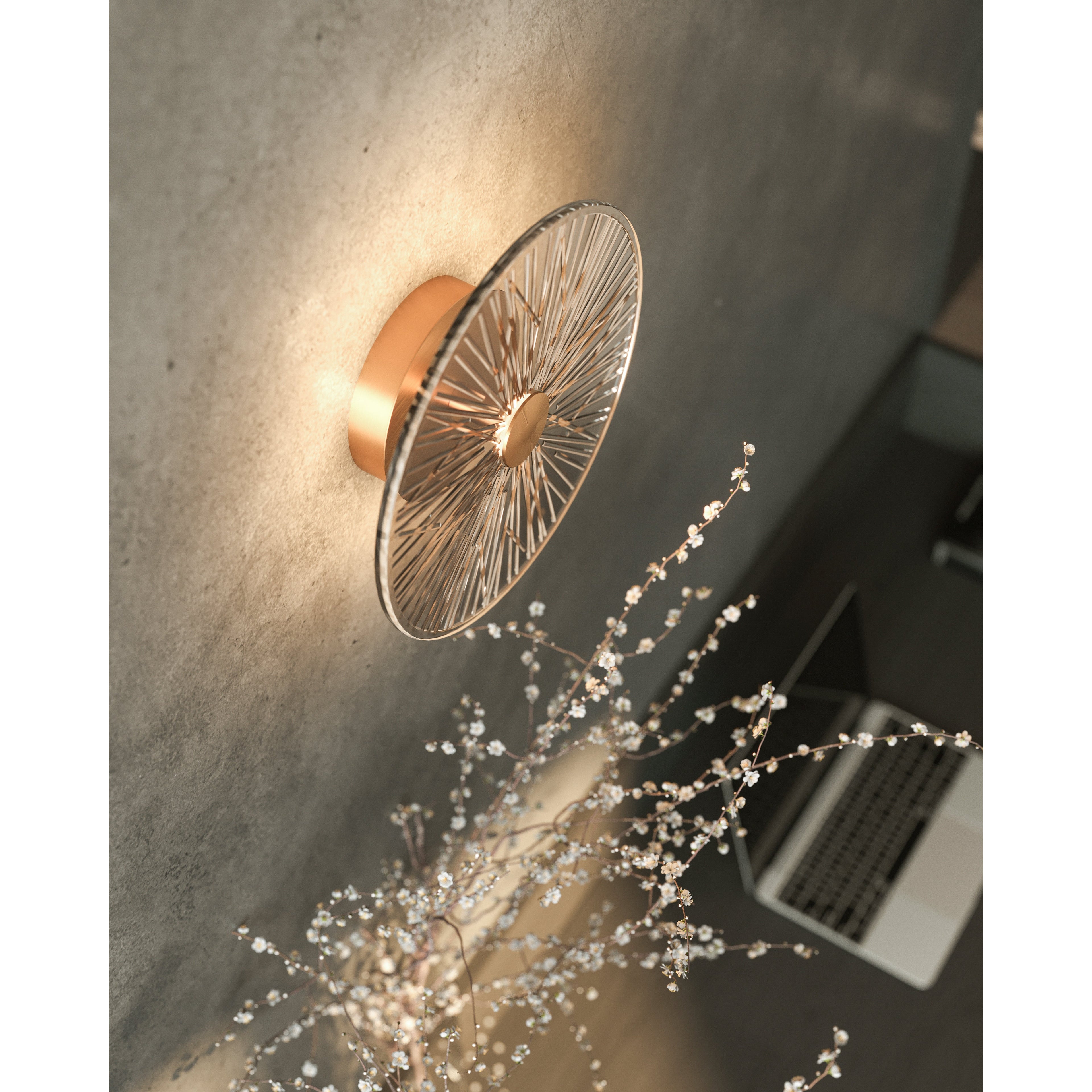 Maxlight Kinkiet Allure 1l - Metal + szkło - Złoty matowy + szkło transparentne W0356