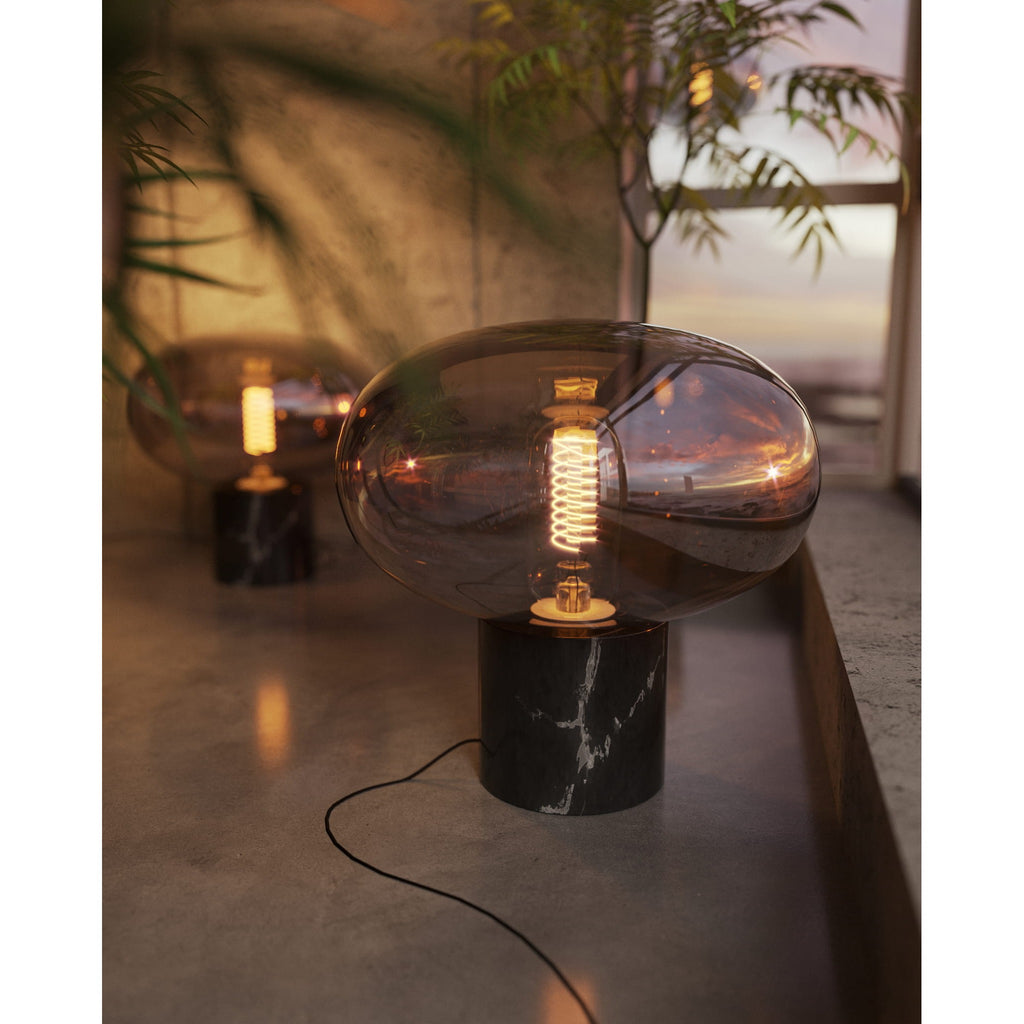 Maxlight Lampa stołowa Moonstone - Marmur + szkło - Szkło bursztynowe + czarny marmur T0058