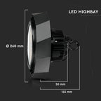 100W Oprawa Highbay LED ( Zasilacz SAMSUNG ) / Barwa:6400K / Obudowa: Czarna / Wydajność: 120lm/w