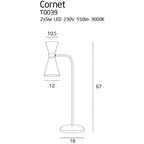 Maxlight Lampa stołowa Cornet - Metal - Czarny + złoty T0039