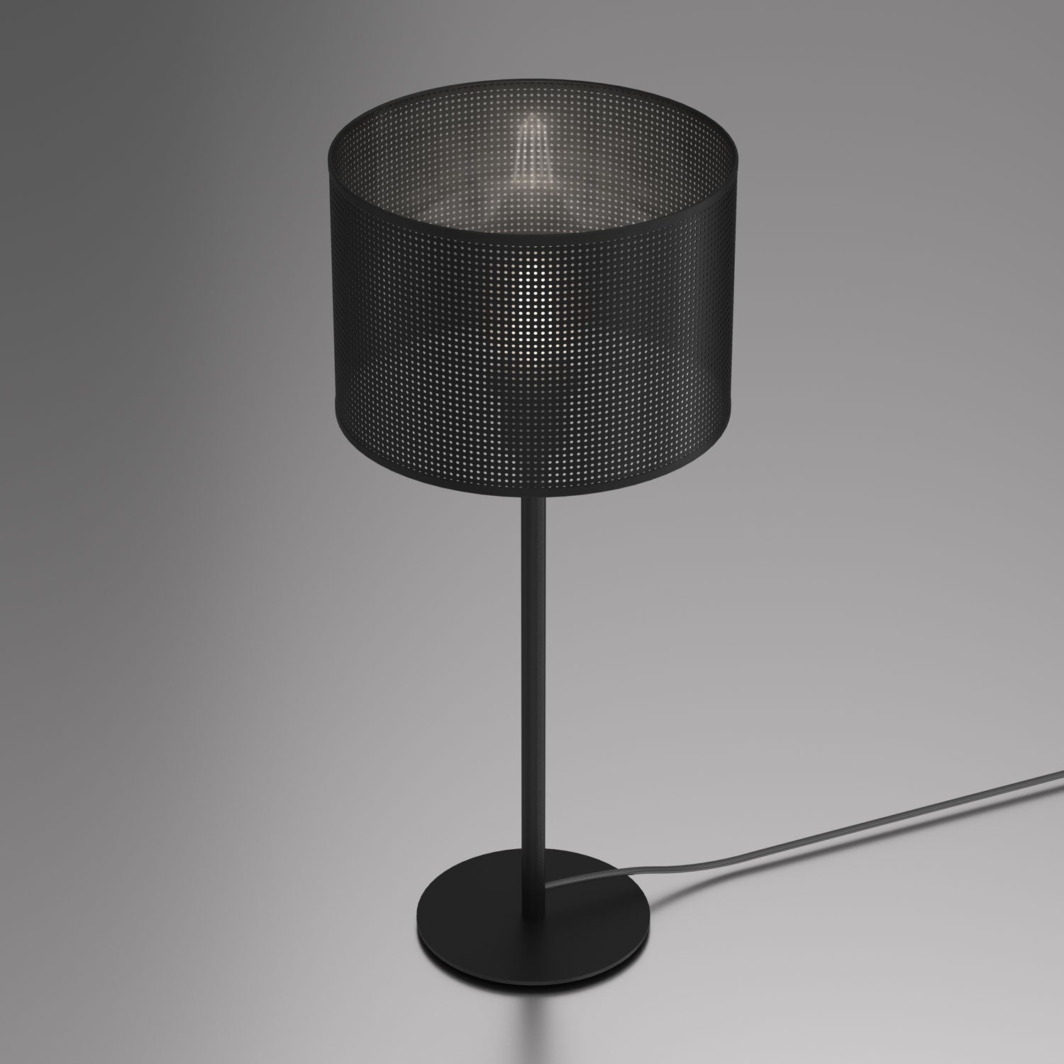 lampka gab. Loft shade H 58 black, cylinder shade dia 250, h 170 black 1xE27