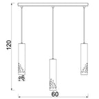 żyrandol Tibia Buble line bar 600 mm black 3xGU10