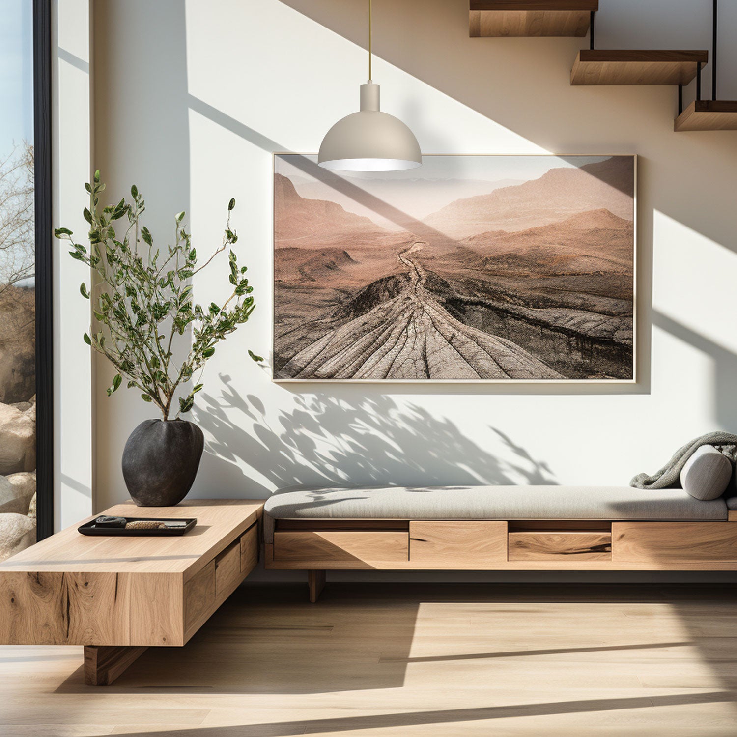 żyrandol Handa beige 1xE27