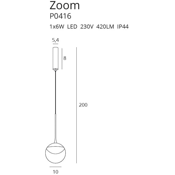 Maxlight Lampa wisząca Zoom - Metal + akryl - Czarny P0416
