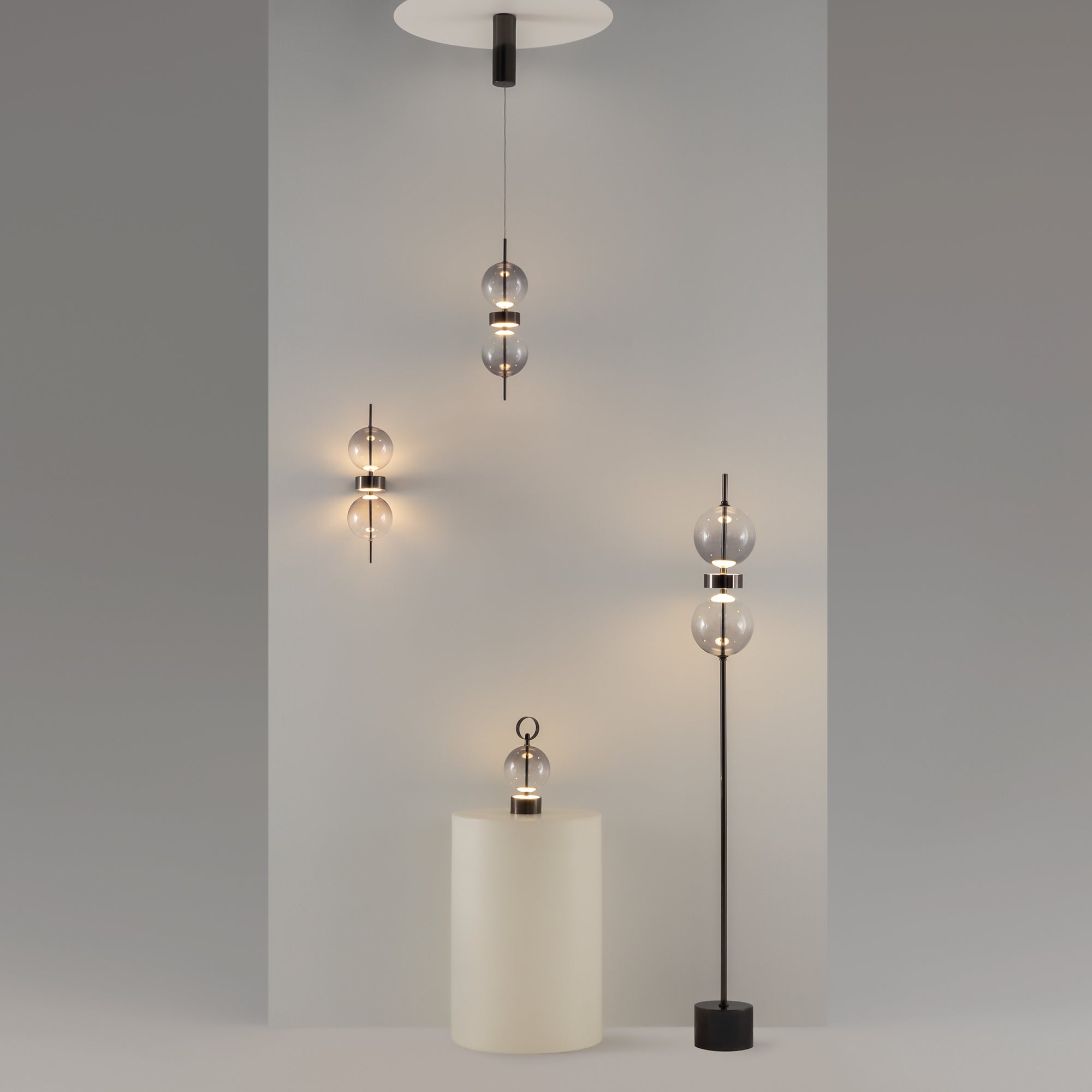 Maytoni Lampa podłogowa Double Moon - Metal - Czarny MOD478FL-L15B3K