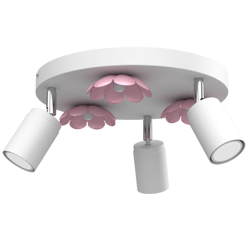 spot Flower white/pink 3xGU10