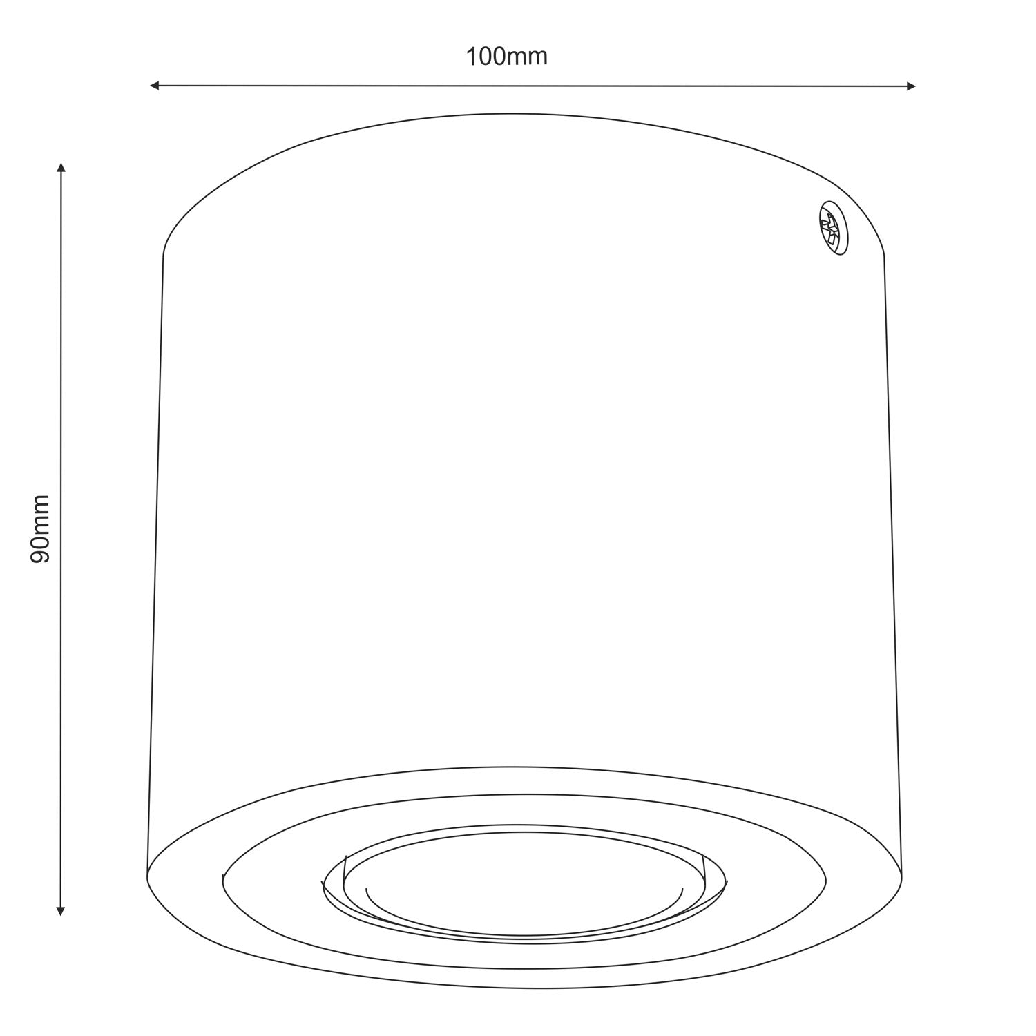 Downlight drewno + metalowy ring w kolorze czarnym 1xGU10 (Ceryfikat FSC 100%, SGSCH-COC-070615)