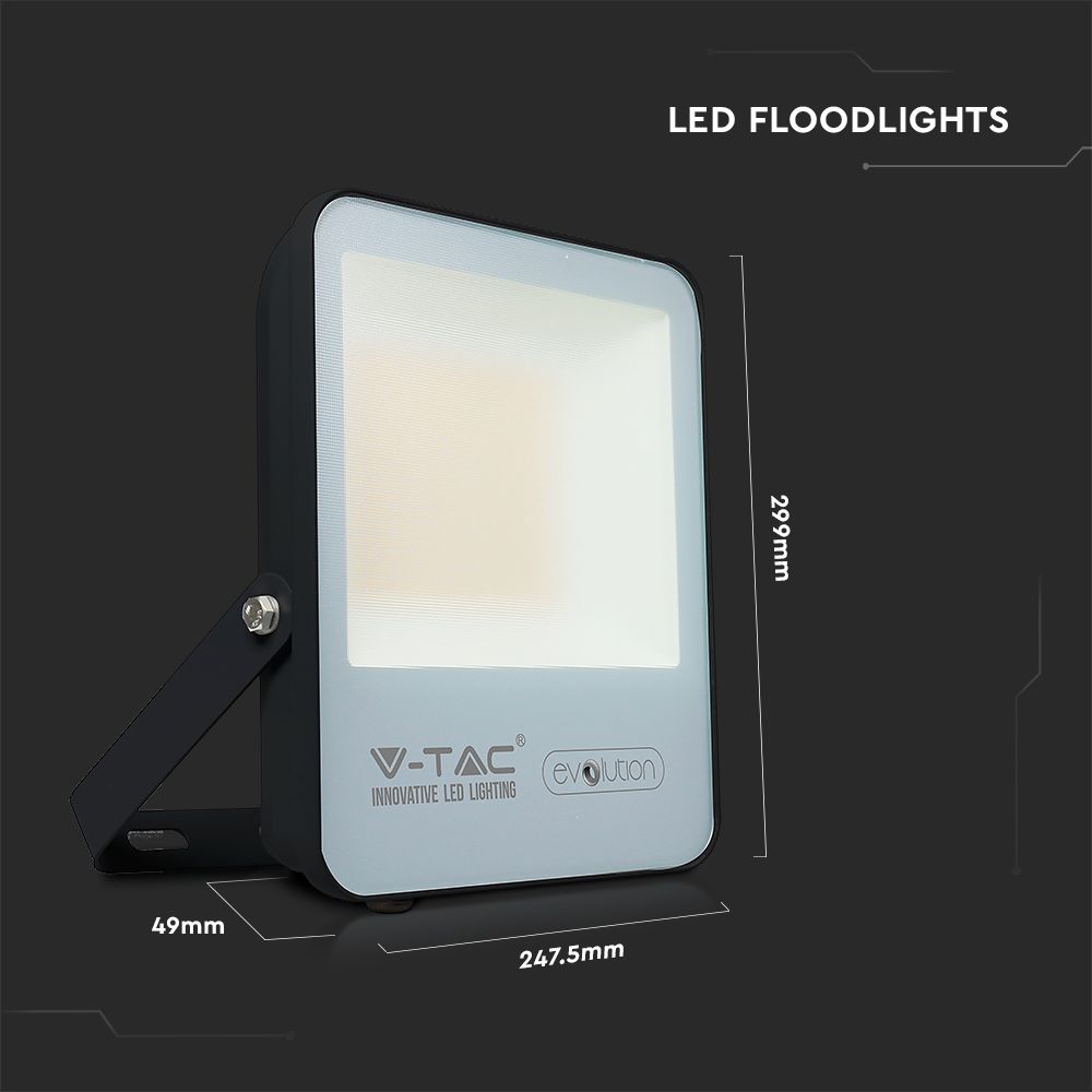 100W Naświetlacz LED SMD / Barwa:6400K / Obudowa: Czarna / Skuteczność 160lm/W