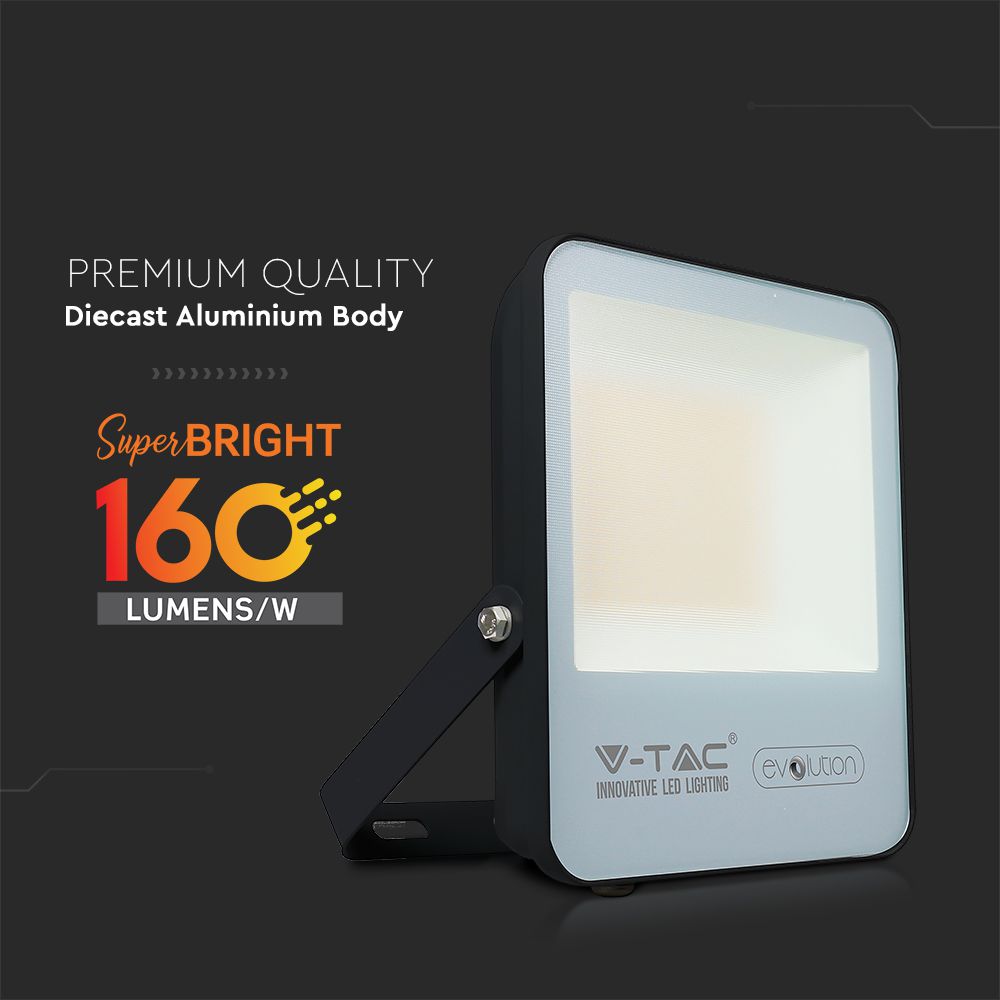 100W Naświetlacz LED SMD / Barwa:6400K / Obudowa: Czarna / Skuteczność 160lm/W