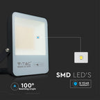 100W Naświetlacz LED SMD / Barwa:6400K / Obudowa: Czarna / Skuteczność 160lm/W