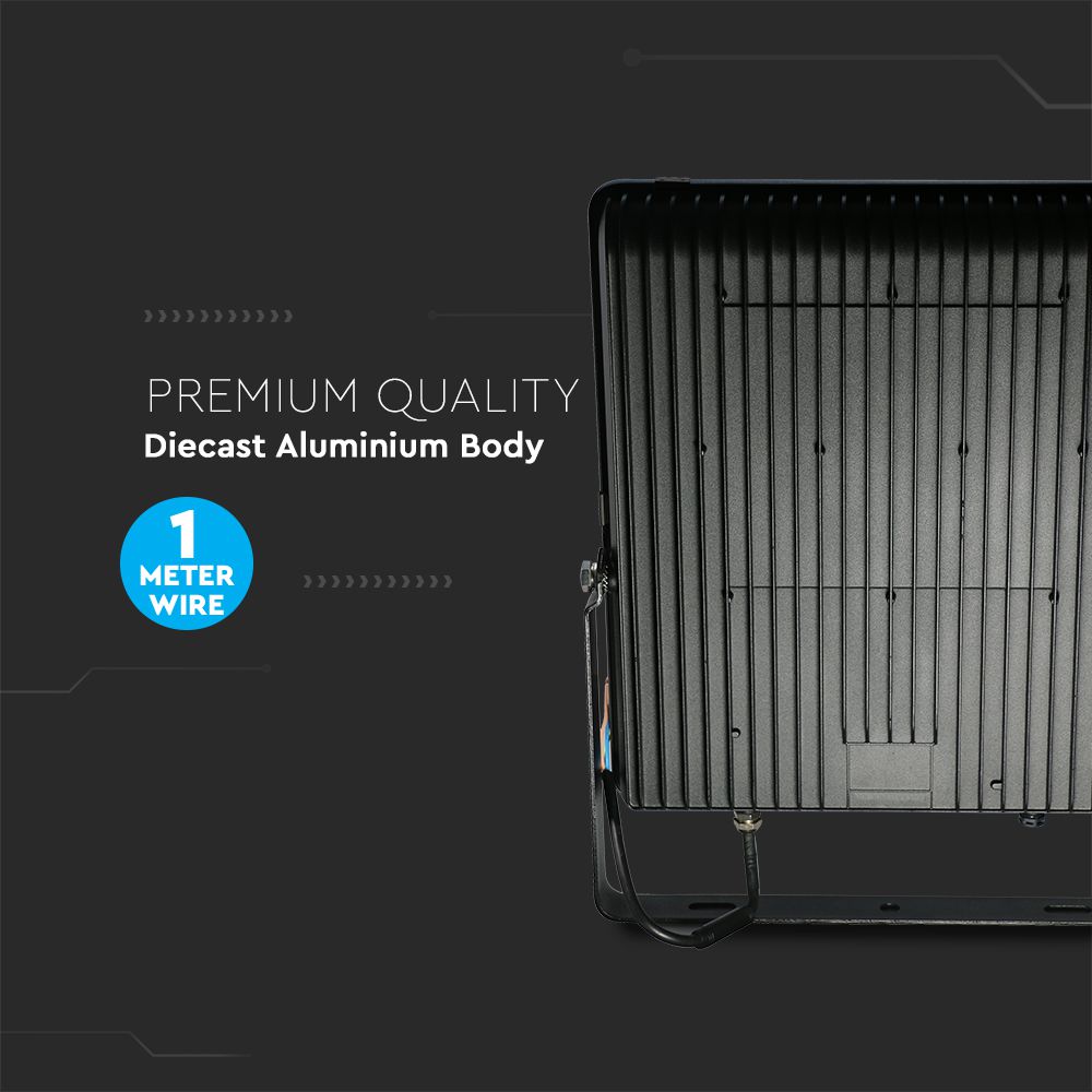200W Naświetlacz LED 6400K / Obudowa: Czarna / Skuteczność z diody 160lm/W