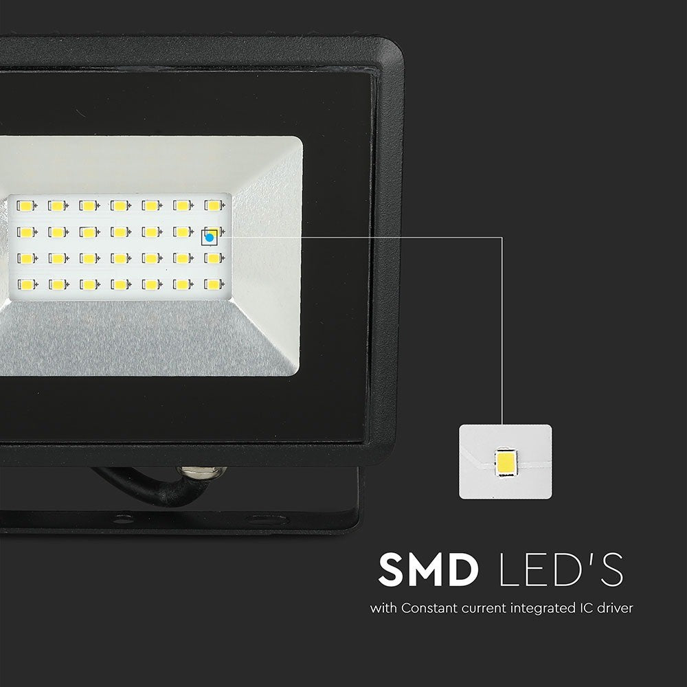 20W Naświetlacz LED SMD / Barwa:3000K / Obudowa: Czarna