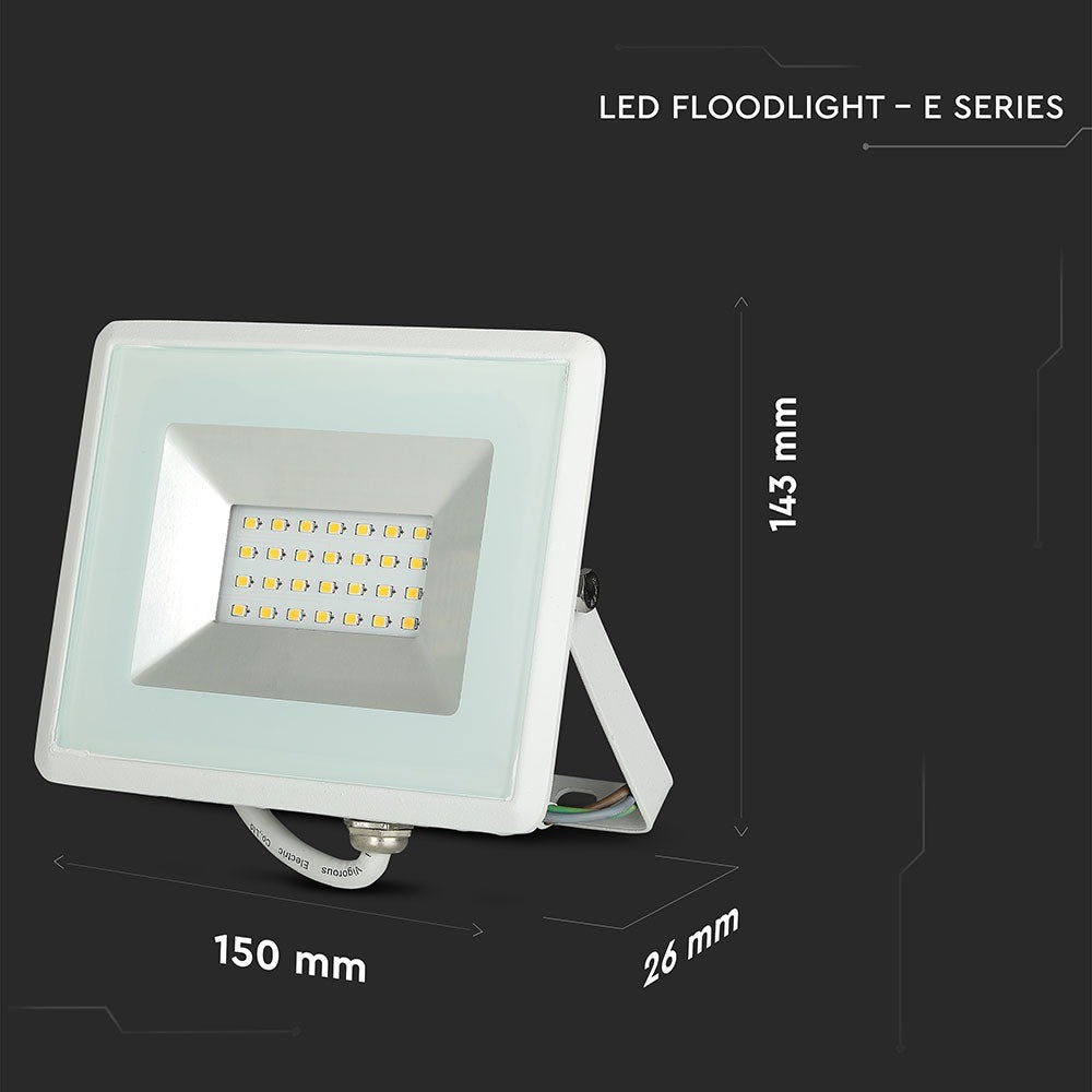 20W Naświetlacz LED SMD / Barwa:6500K / Obudowa: Biała