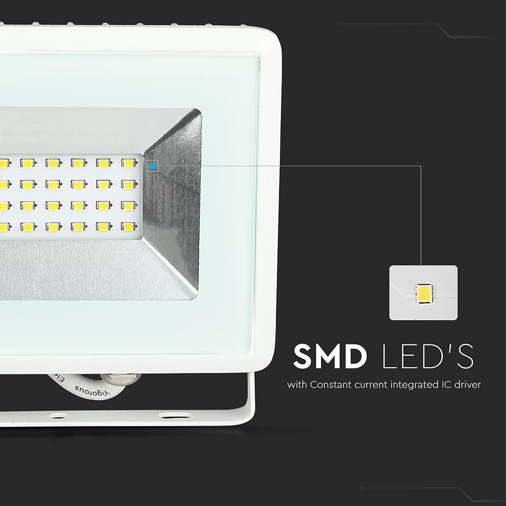 20W Naświetlacz LED SMD / Barwa:6500K / Obudowa: Biała