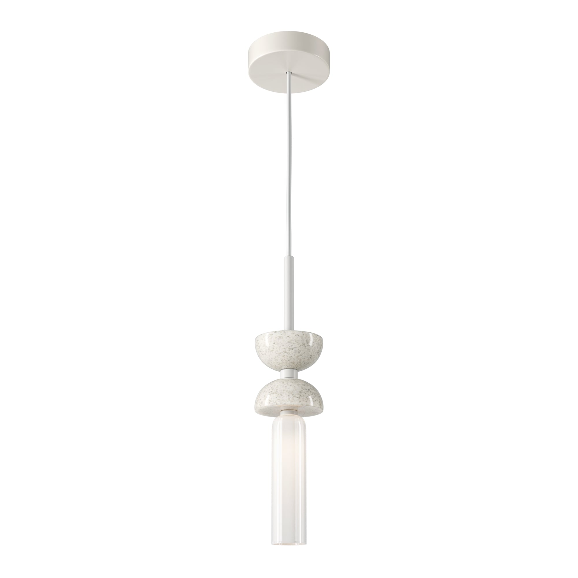 Maytoni Lampa wisząca Kyoto - Metal + marmur - Biały MOD178PL-01W