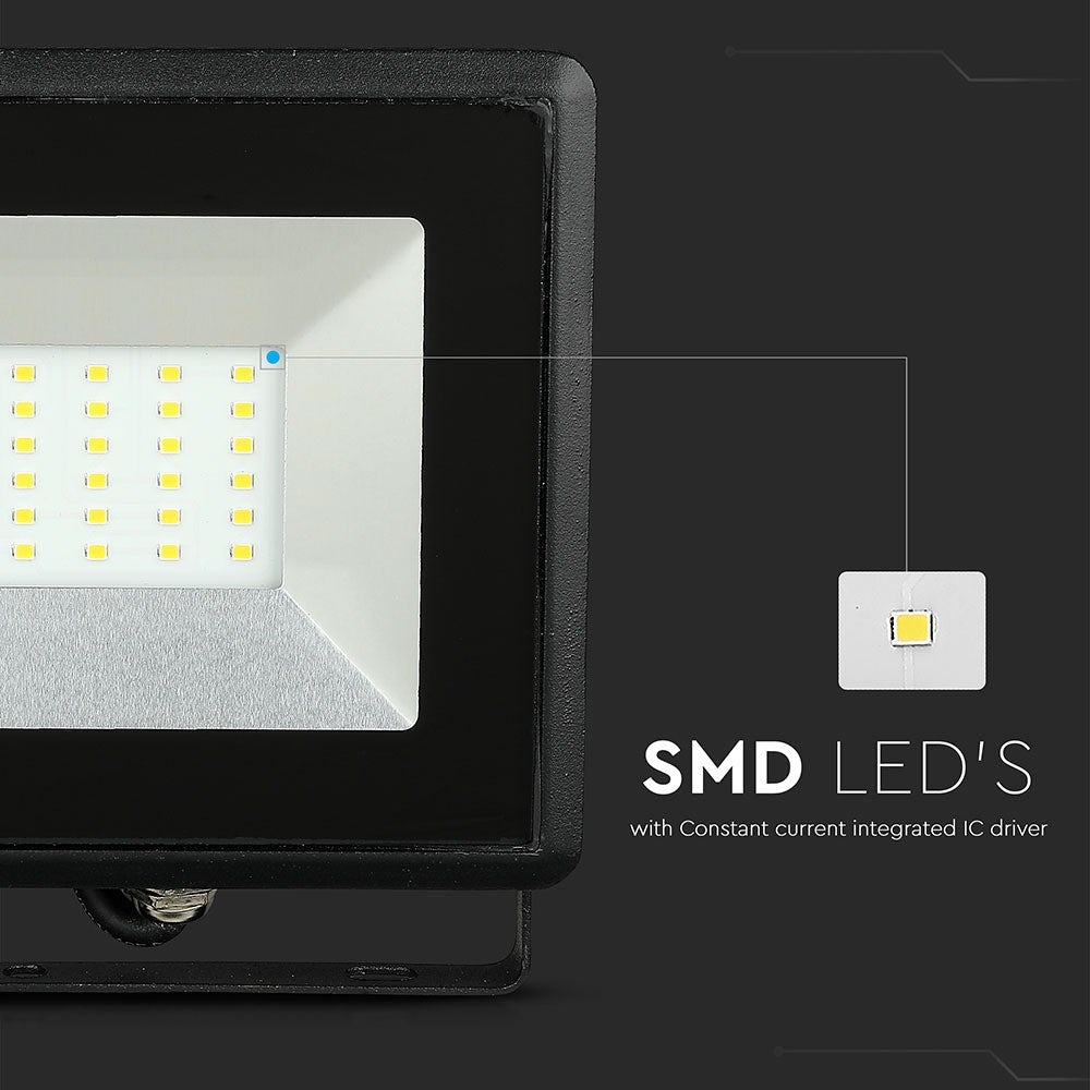30W Naświetlacz LED SMD / Barwa:4000K / Obudowa: Czarna