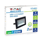 50W Naświetlacz LED SMD / Barwa:3000K / Obudowa: Czarna