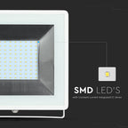 100W Naświetlacz LED SMD / Barwa:3000K / Obudowa: Biała
