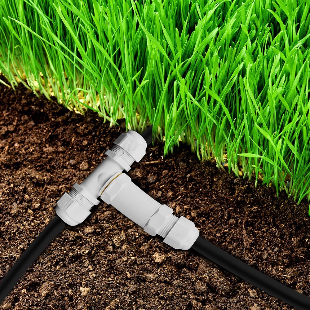 Złącze kablowe hermetyczne do przewodów elektrycznych / Ilość przewodów: 3 / Przekrój żyły: 0,5-4,0mm² / Średnica kabla: 8-12mm / IP68 / Biały