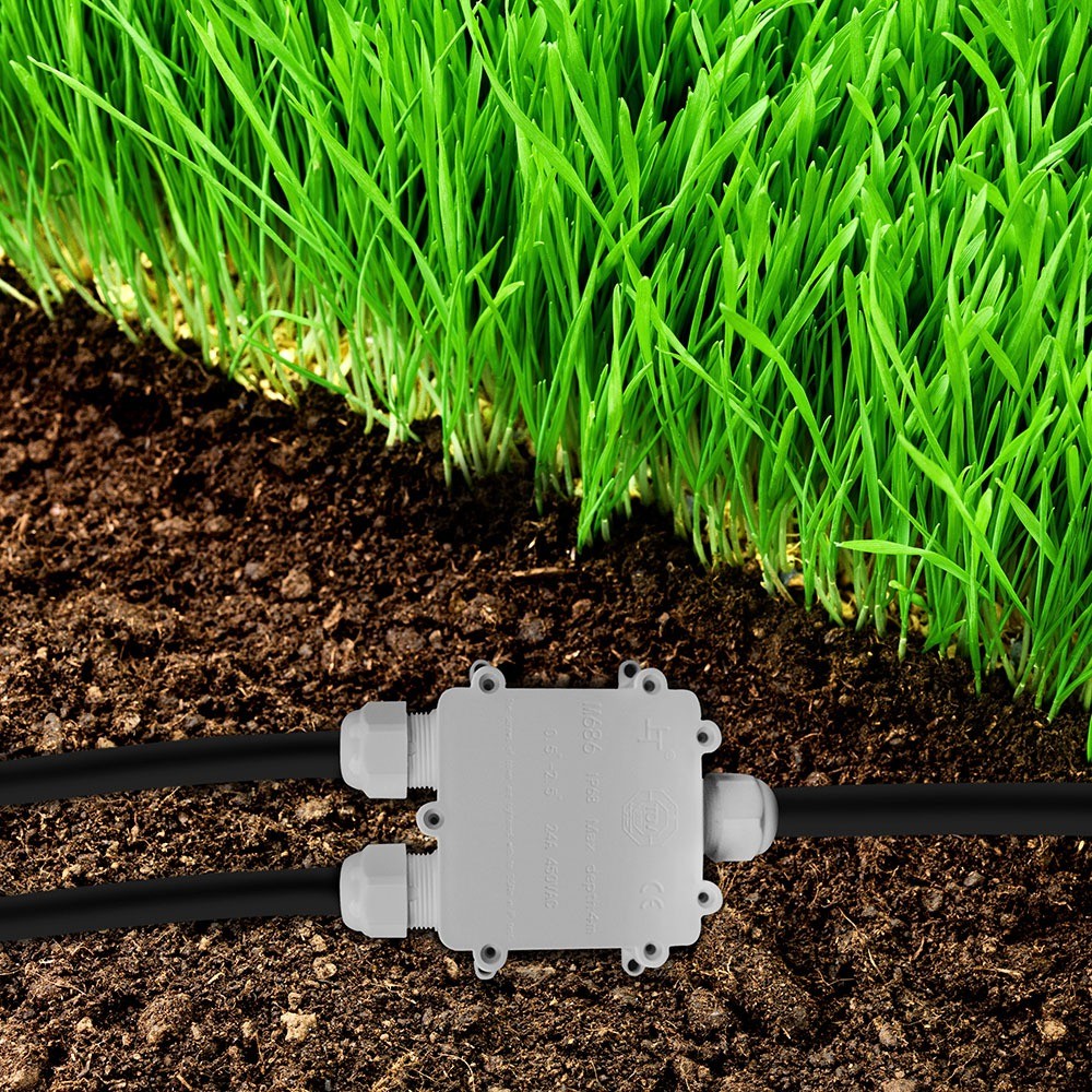 Złącze kablowe hermetyczne do przewodów elektrycznych / Ilość przewodów: 3 / Przekrój żyły: 0,5-2,5mm² / Średnica kabla: 8-12mm / IP68 / Biały