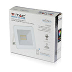 20W Naświetlacz LED SMD / Sterowanie: Bluetooth / Barwa: regulowana w zakresie 3000K,4000K,6000K + RGB / Obudowa: Biała