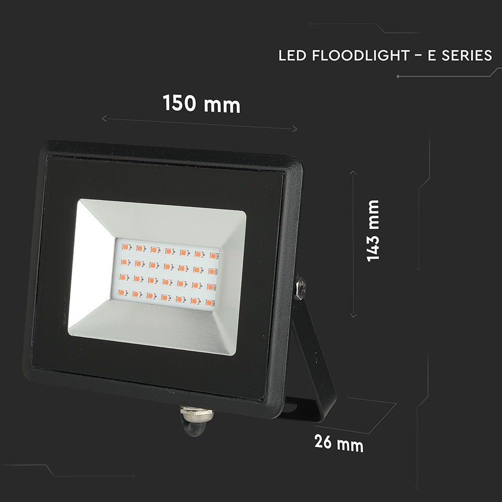 20W Naświetlacz LED SMD / Barwa: Czerwony / Obudowa: Czarna