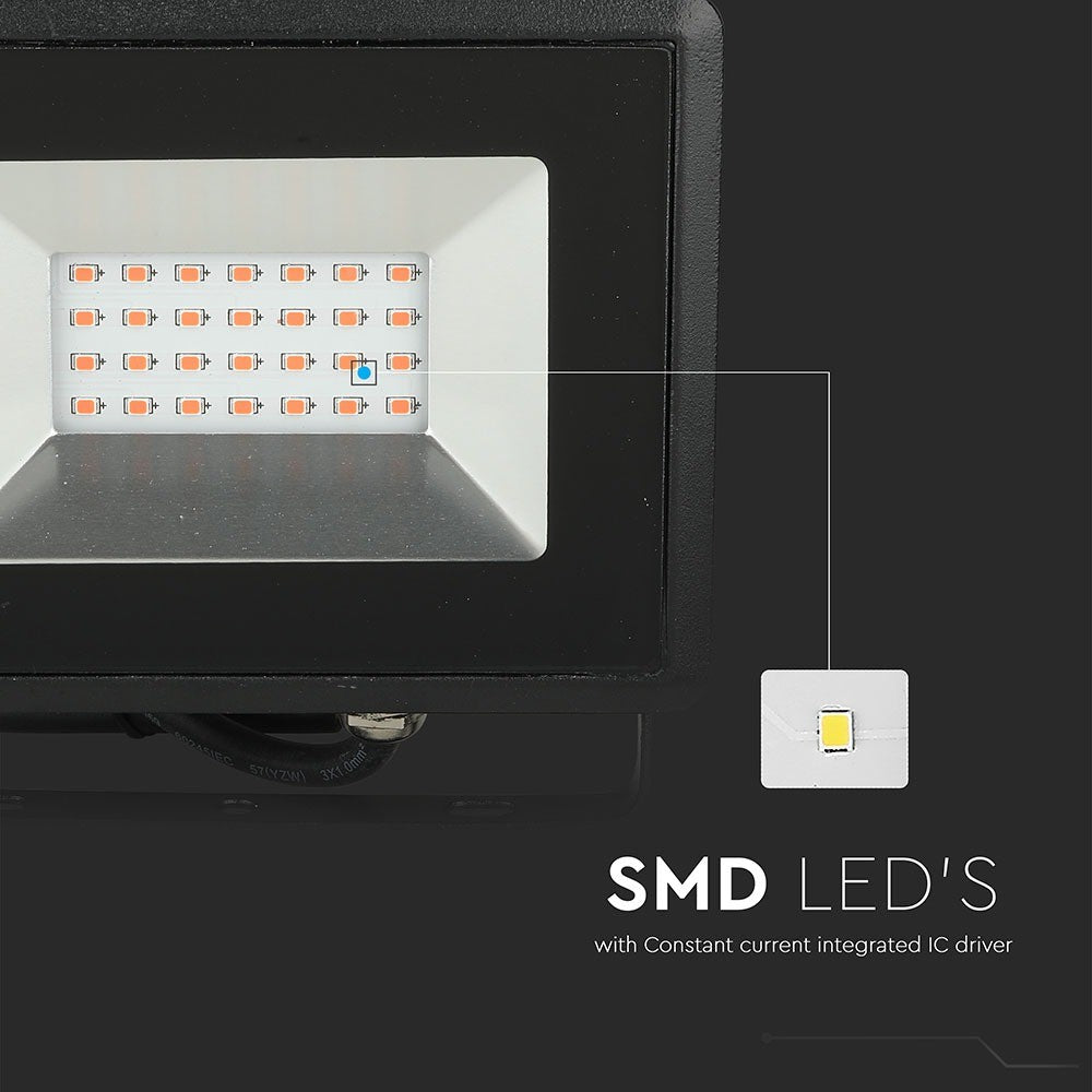 20W Naświetlacz LED SMD / Barwa: Czerwony / Obudowa: Czarna