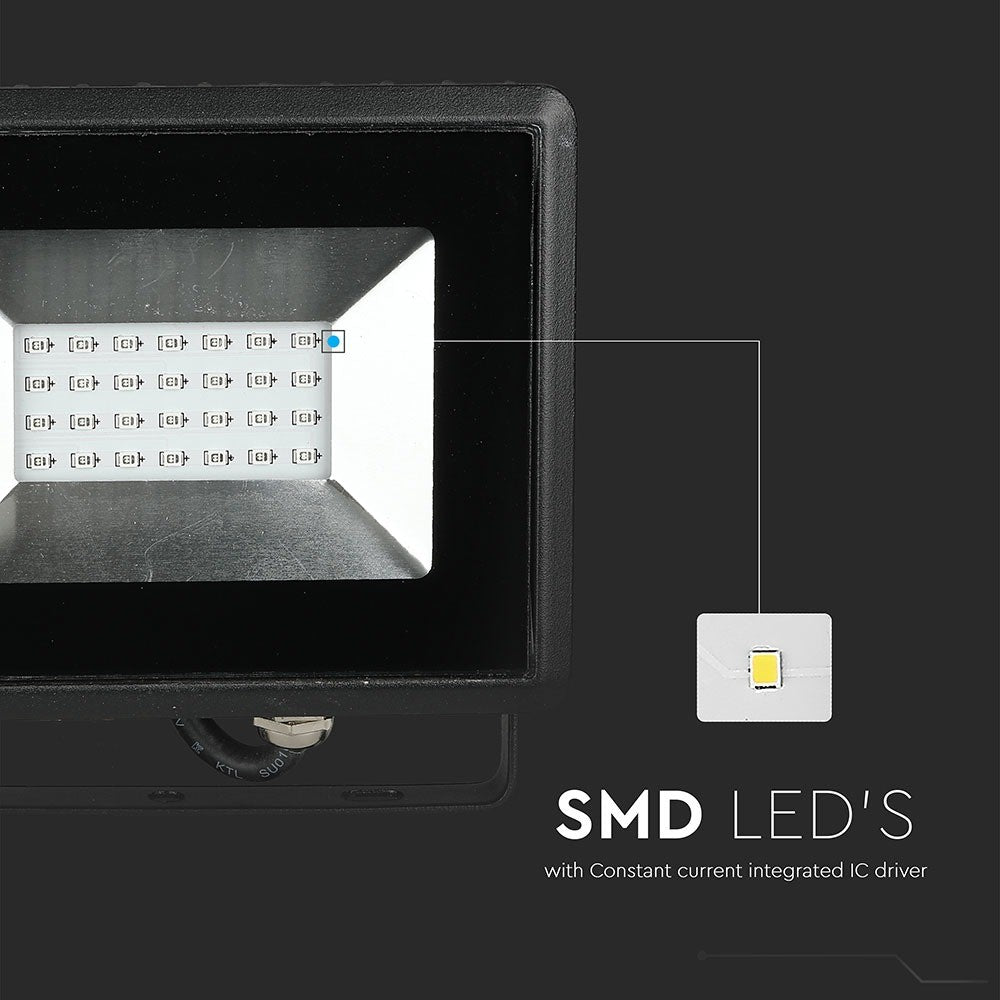 20W Naświetlacz LED SMD / Barwa: Niebieski / Obudowa: Czarna