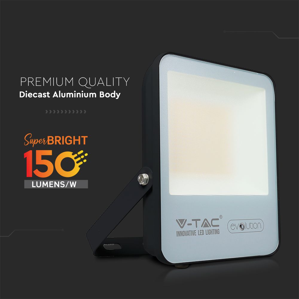 100W Naświetlacz LED SMD / Barwa:3000K / Obudowa: Czarna / Skuteczność 150lm/W
