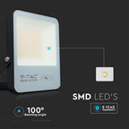 100W Naświetlacz LED SMD / Barwa:3000K / Obudowa: Czarna / Skuteczność 150lm/W