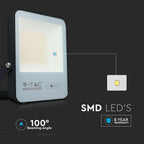 50W Naświetlacz LED SMD / Barwa:3000K / Obudowa: Czarna / Skuteczność 150lm/W