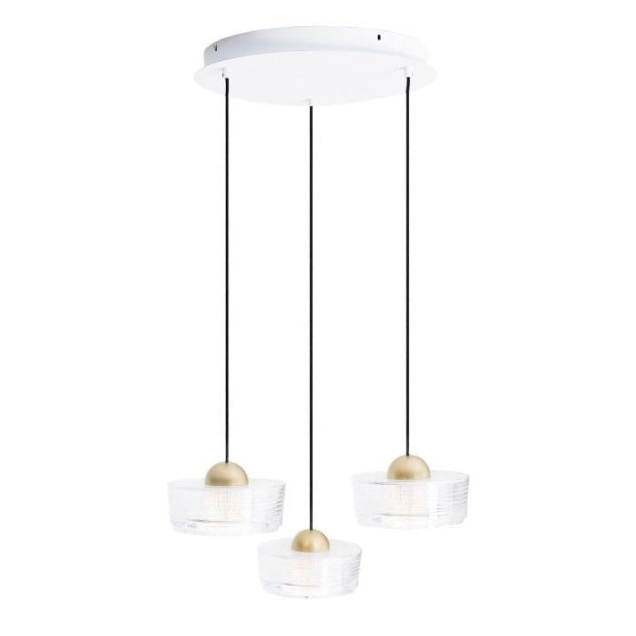 Maxlight Lampa wisząca Lipari III - Aluminium + akryl - Biały + złoty szczotkowany P0543