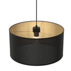 żyrandol Loft shade black, cylinder shade dia 400, h 200 black/gold 1xE27