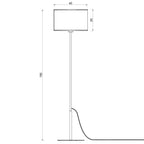 lampa podł. Arden prosta, black, cylinder shade dia 400, h 250 black/gold 1xE27
