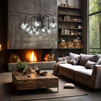 żyrandol Cambridge (smoke glass 2907) black 12xE14