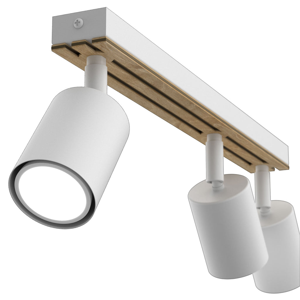 Spot Terra line 400 white/wood/white swivel 3xGU10 (Ceryfikat FSC 100%, SGSCH-COC-070615)