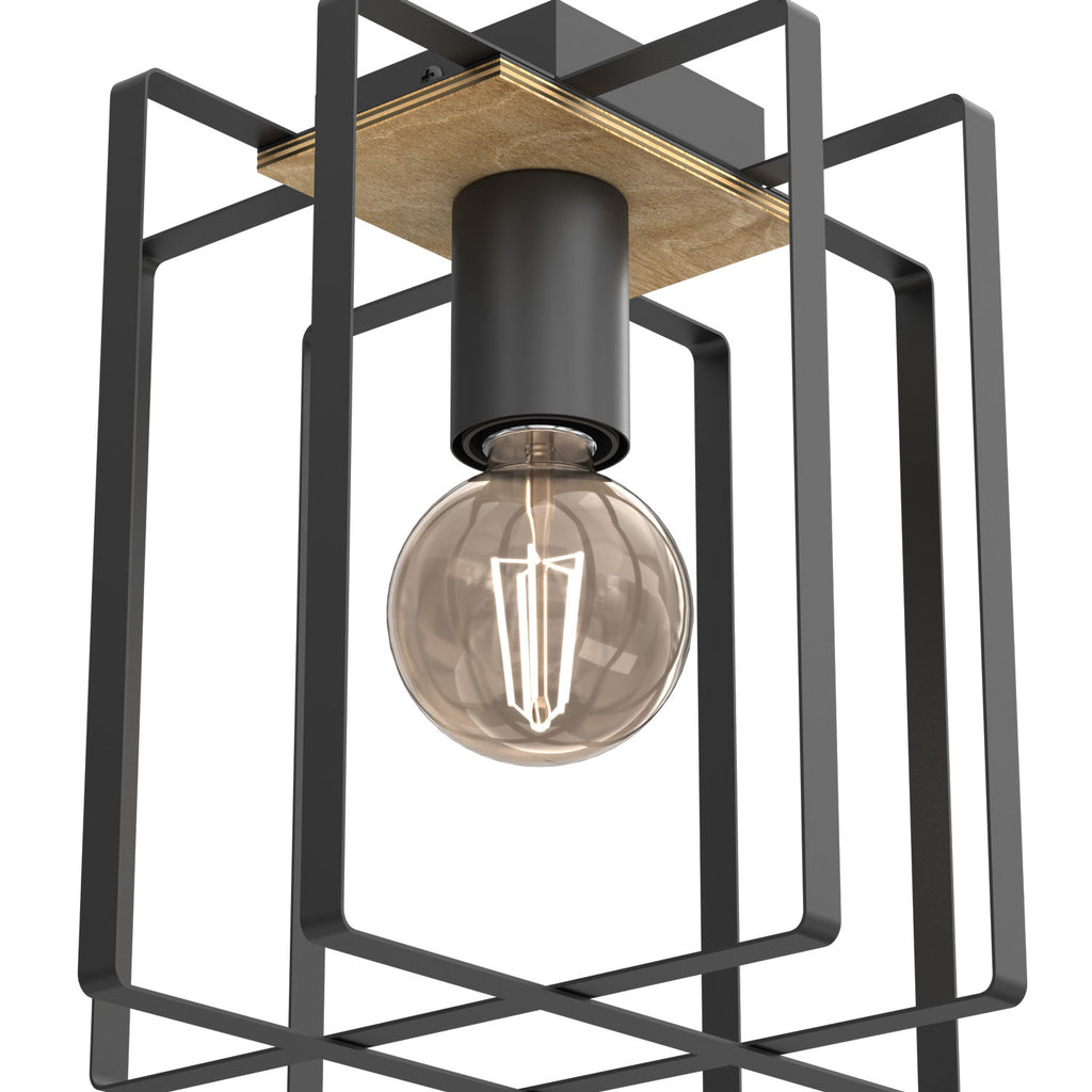 plafon Kortez black/wood 1xE27