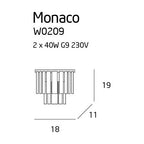 Maxlight Kinkiet Monaco - Metal + szkło - Chrom W0209