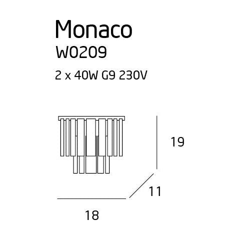 Maxlight Kinkiet Monaco - Metal + szkło - Chrom W0209