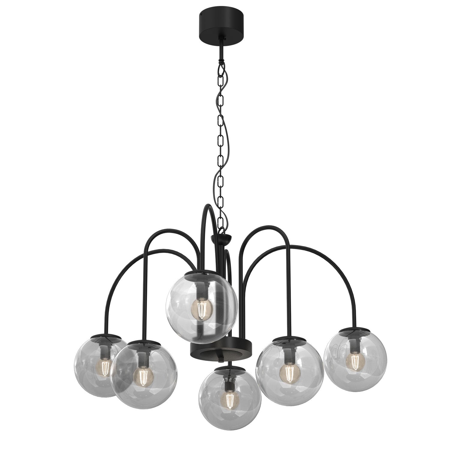 żyrandol Cambridge (smoke glass 2907) black 6xE14